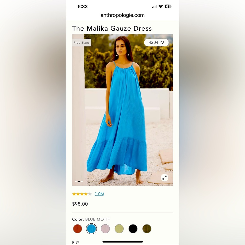 Anthropologie Malika gauze dress.